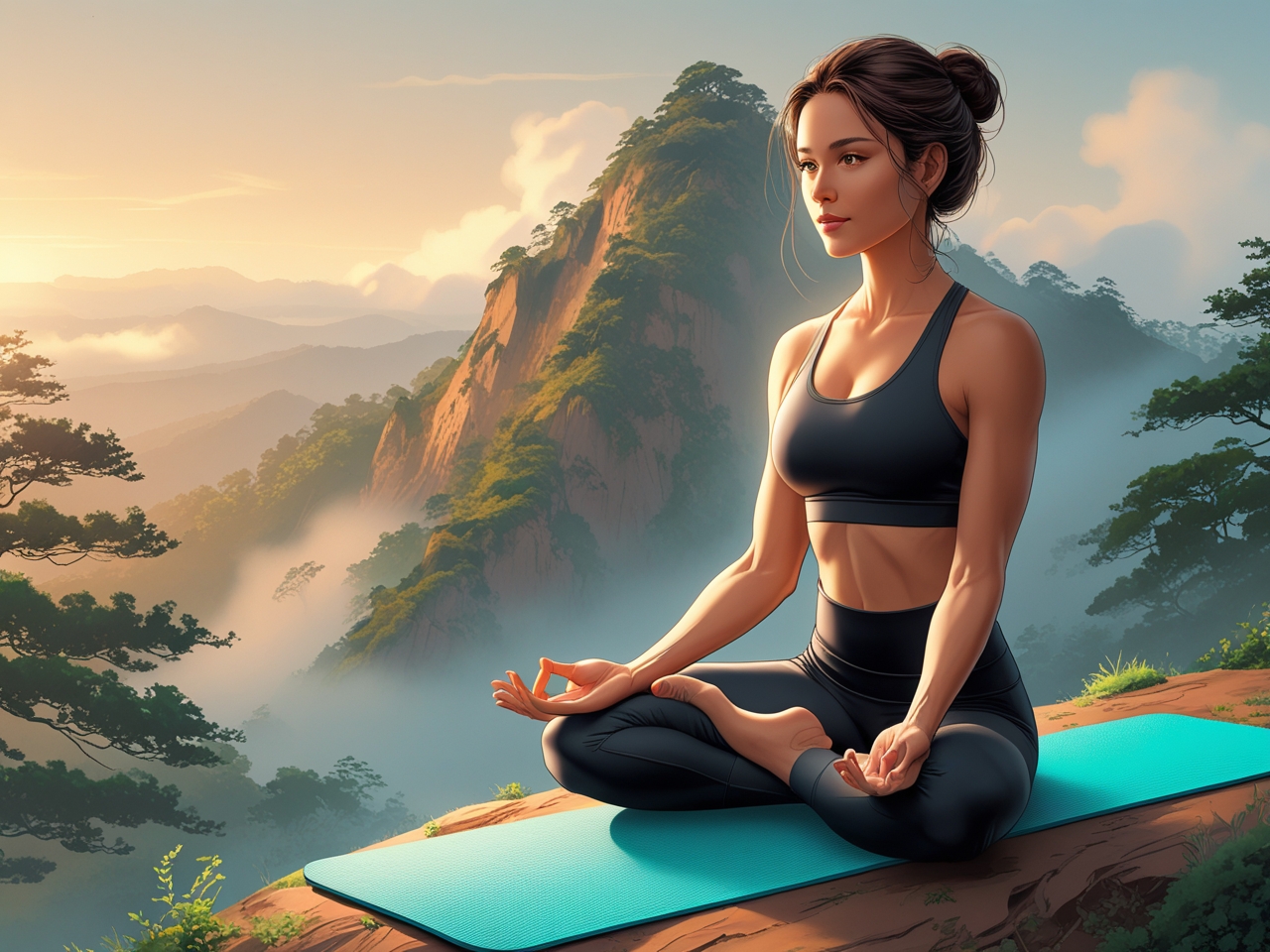 Person in peaceful yoga pose