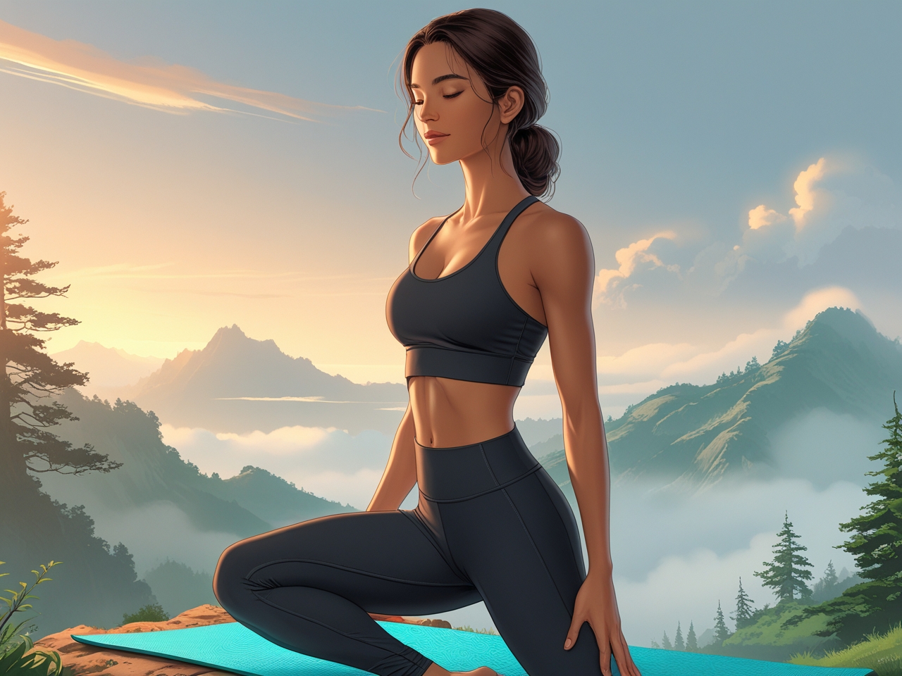 Person in peaceful yoga pose