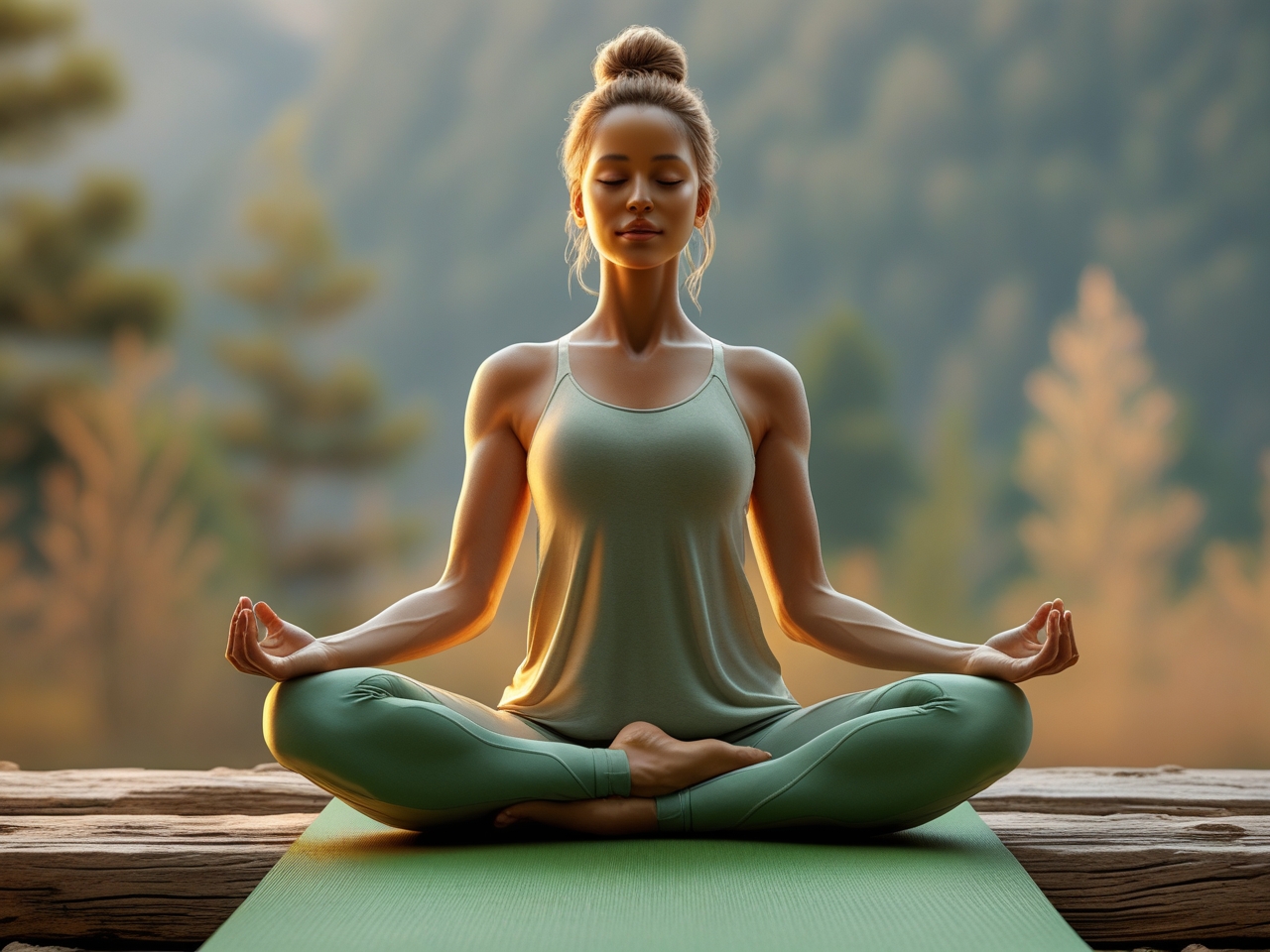 Person in peaceful yoga pose