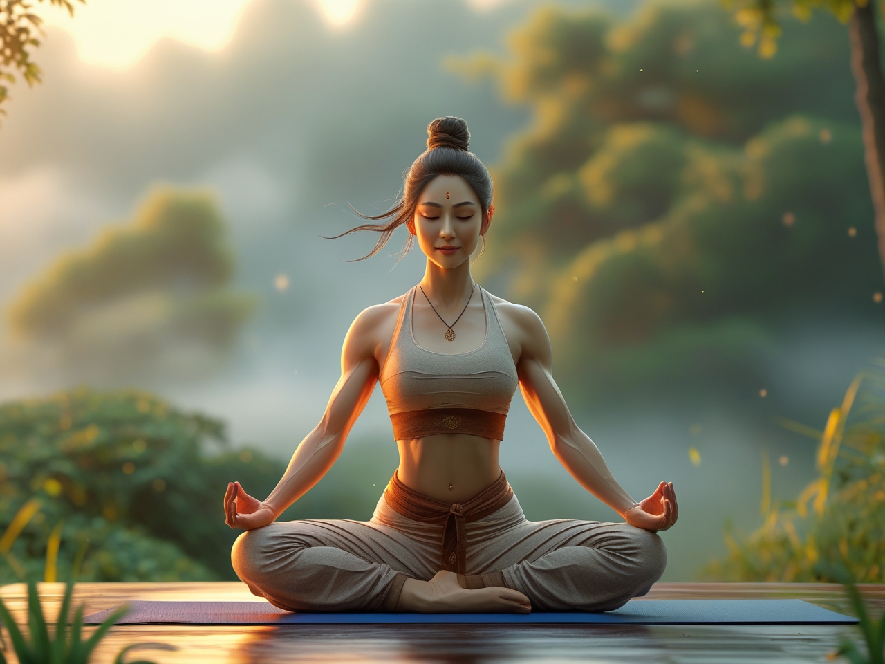 Skylurevia studio interior featuring meditation and yoga spaces